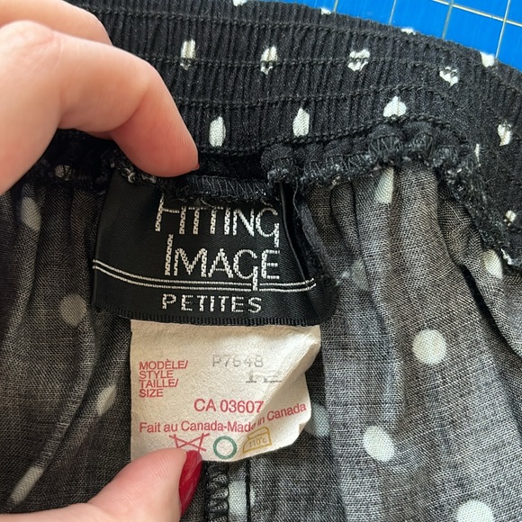 Vintage Black Skirt with Light Blue Polka Dots - Picture 5 of 5